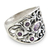Amethyst band ring, 'Tree of Destiny' - Handcrafted Amethyst and Silver Ring thumbail