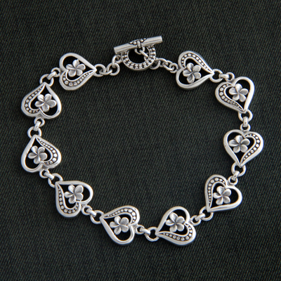 Artisan Crafted Sterling Silver Heart Bracelet - Loyal Love | NOVICA