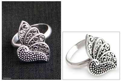 Sterling silver cocktail ring, 'Timeless Soul' - Sterling Silver Butterfly Ring