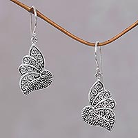 Sterling silver dangle earrings, 'Timeless Soul' - Sterling silver dangle earrings