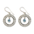 Blue topaz dangle earrings, 'Radiant Halo' - Indonesian Sterling Silver and Blue Topaz Earrings thumbail
