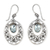 Blue topaz flower earrings, 'Jasmine Raindrops' - Hand Crafted Blue Topaz and Sterling Silver Dangle Earrings thumbail