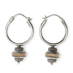 Gold accent hoop earrings, 'Reminisce' - Silver and 18k Gold Hoop Earrings