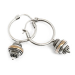 Gold accent hoop earrings, 'Reminisce' - Silver and 18k Gold Hoop Earrings