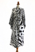 Silk robe, 'White Night' - Women's Silk Patterned Robe (image 2c) thumbail