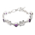 Amethyst link bracelet, 'Turtle Migration' - Balinese Silver Turtle Theme Handcrafted Amethyst Bracelet (image 2a) thumbail