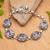 Amethyst floral bracelet, 'Tropical Paradise' - Indonesian Sterling Silver and Amethyst Link Bracelet (image 2) thumbail
