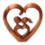 Wood sculpture, 'Story of Love' - Hand Carved Heart Sculpture thumbail