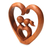 Wood sculpture, 'Story of Love' - Hand Carved Balinese Suar Wood Heart Sculpture of Kissing Co (image 2b) thumbail