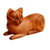 Wood sculpture, 'Balinese Cat' - Wood Kitty Sculpture from Indonesia (image 2b) thumbail