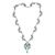 Sterling silver floral necklace, 'Majapahit Majesty' - Agate and Sterling Silver Necklace thumbail