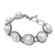 Pulsera de eslabones de perlas cultivadas, 'Moonlit Serenade' - Pulsera de perlas y eslabones de plata hecha a mano
