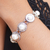Cultured pearl link bracelet, 'Moonlit Serenade' - Hand Crafted Pearl and Silver Link Bracelet (image 2j) thumbail