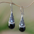 Hematite and rainbow moonstone dangle earrings, 'Bali Mystique' - Hematite and Rainbow Moonstone Silver Earrings thumbail