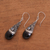 Hematite and rainbow moonstone dangle earrings, 'Bali Mystique' - Hematite and Rainbow Moonstone Silver Earrings (image 2b) thumbail