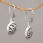 Sterling silver dangle earrings, 'Denpasar Moonbeams' - Hand Crafted Sterling Silver Dangle Earrings from Indonesia