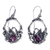 Amethyst dangle earrings, 'Dancing Swan' - Sterling Silver and Amethyst Bird Earrings (image 2a) thumbail