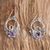 Amethyst dangle earrings, 'Dancing Swan' - Sterling Silver and Amethyst Bird Earrings (image 2b) thumbail