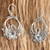 Blue topaz dangle earrings, 'Dancing Swan' - Handmade Sterling Silver and Blue Topaz Bird Earrings thumbail