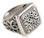 Sterling silver signet ring, 'Garden of the Cross' - Artisan Crafted Sterling Silver Signet Ring (image 2a) thumbail
