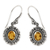 Citrine flower earrings, 'Balinese Sunflower' - Floral Sterling Silver and Citrine Dangle Earrings