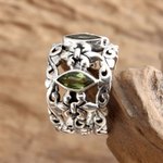 Peridot multi-stone ring, 'Splendor in Green' - Sterling Silver and Peridot Ring from Indonesia