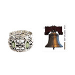 Peridot multi-stone ring, 'Splendor in Green' - Sterling Silver and Peridot Ring from Indonesia