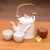 Ceramic tea set, 'Cricket and Gecko' (set for 2) - Ceramic tea set (Set for 2)