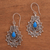 Sterling silver dangle earrings, 'Blue Lace' - Sterling Silver and Reconstituted Turquoise Earrings thumbail