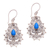 Sterling silver dangle earrings, 'Blue Lace' - Sterling Silver and Reconstituted Turquoise Earrings (image 2a) thumbail