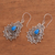 Sterling silver dangle earrings, 'Blue Lace' - Sterling Silver and Reconstituted Turquoise Earrings (image 2b) thumbail