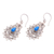 Sterling silver dangle earrings, 'Blue Lace' - Sterling Silver and Reconstituted Turquoise Earrings (image 2c) thumbail