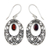 Garnet floral earrings, 'Bali Bouquet' - Handcrafted Floral Garnet Sterling Silver Earrings thumbail