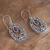 Garnet floral earrings, 'Bali Bouquet' - Handcrafted Floral Garnet Sterling Silver Earrings (image 2b) thumbail