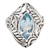 Blue topaz single stone ring, 'Joyous Jungle' - Blue topaz single stone ring thumbail