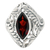 Garnet single stone ring, 'Joyous Jungle' - Hand Made Sterling Silver and Garnet Ring thumbail