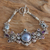 Cultured pearl and amethyst flower bracelet, 'Goddess Petals' - Handcrafted Sterling Silver and Pearl Bracelet thumbail
