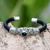 Onyx cuff bracelet, 'Dark Moon' - Hand Crafted Sterling Silver and Onyx Cuff Bracelet thumbail
