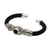 Onyx-Manschettenarmband - Handgefertigtes Manschettenarmband aus Sterlingsilber und Onyx