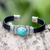 Sterling silver cuff bracelet, 'Royal Splendor' - Sterling Silver and Reconstituted Turquoise Cuff Bracelet (image 2) thumbail