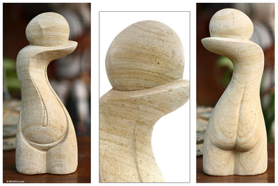 Escultura de piedra arenisca - Escultura de piedra de comercio justo