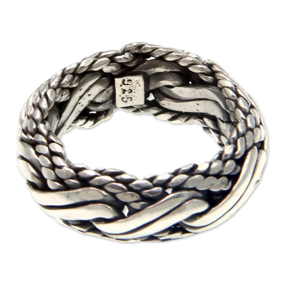 Men's sterling silver ring, 'Reptilian' - Men's sterling silver ring
