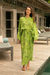 Batik robe, 'Emerald Forest' - Hand Made Green Batik Robe thumbail