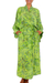 Batik robe, 'Emerald Forest' - Hand Made Green Batik Robe (image 2d) thumbail