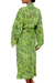 Batik robe, 'Emerald Forest' - Hand Made Green Batik Robe (image 2e) thumbail