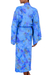 Batik robe, 'Blue Anemone' - Floral Patterned Robe (image 2b) thumbail