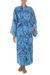 Batik robe, 'Sapphire Dreams' - Batik Patterned Robe (image 2b) thumbail