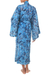 Batik robe, 'Sapphire Dreams' - Batik Patterned Robe (image 2c) thumbail