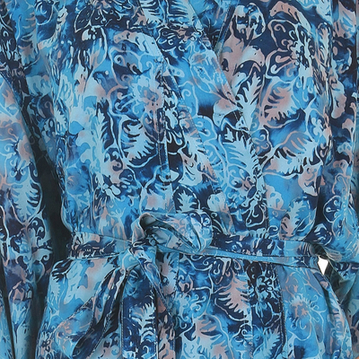 Batik robe, 'Sapphire Dreams' - Batik Patterned Robe