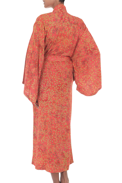 Batik robe, 'Autumn Joy' - Batik robe